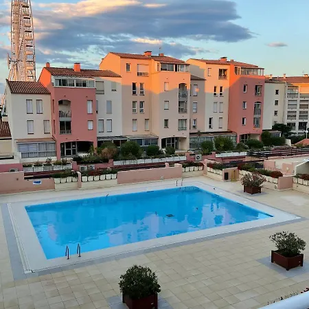Cap D'Agde Centre Port Avec Parking Prive Et Belle Vue Port Et Mer Buitenkant foto